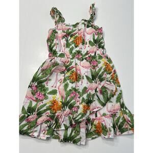 Janie and Jack Girls Size 8 Tropical Flamingo Dress